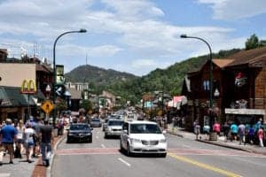 Downtown Gatlinburg on a summer day