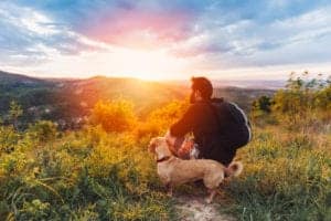 hiking with dog